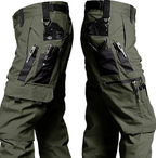 Pantalon tactique homme multipoches, zones extensibles, vert