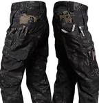 Pantalon tactique homme multipoches, zones extensibles, nuit noire