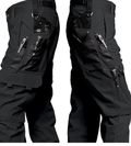 Pantalon tactique homme multipoches, zones extensibles, noir