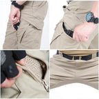 Pantalon tactique homme extensible, sept poches, genoux renforcés