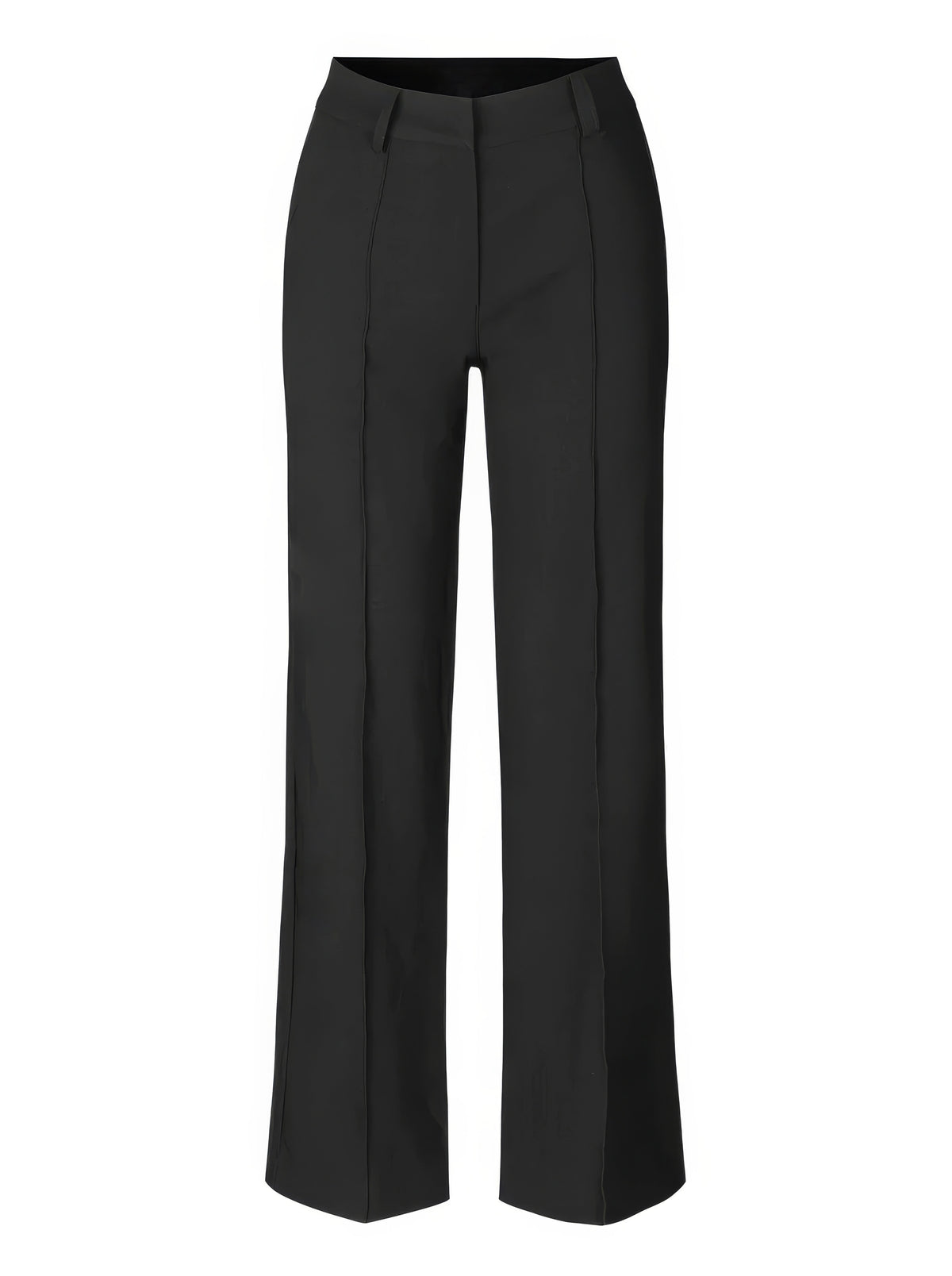 Pantalon taille haute femme, jambe droite, cinq coloris
