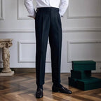 Pantalon tailleur homme taille haute, quatre coloris, du 28 au 36, noir