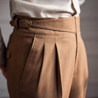 Pantalon tailleur homme taille haute, quatre coloris, du 28 au 36, kaki