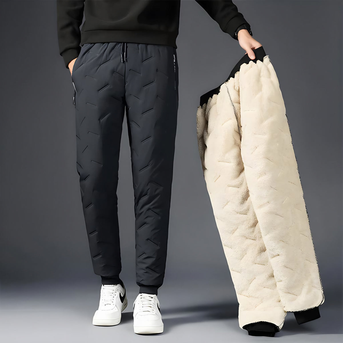 Pantalon thermique femme doublé sherpa, tissu imperméable