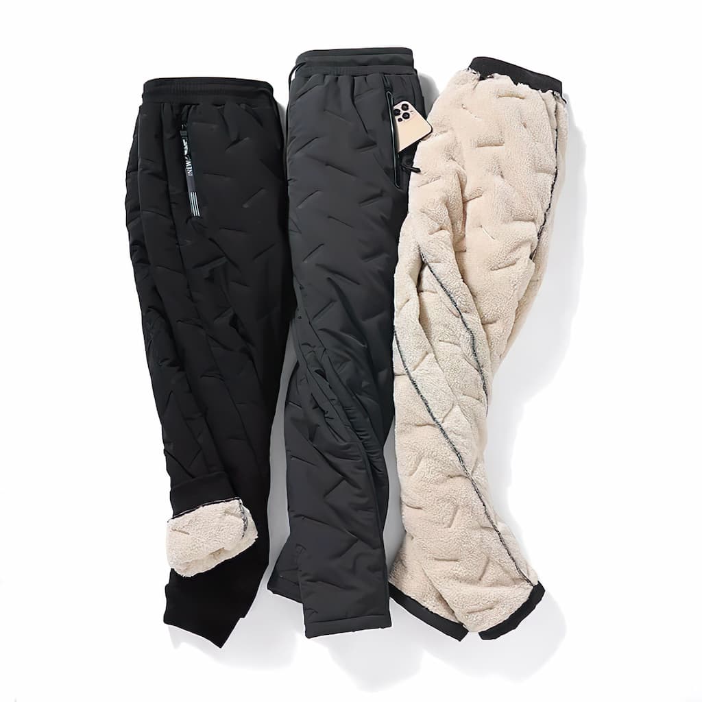 Pantalon thermique femme doublé sherpa, tissu imperméable