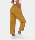 Pantalon en velours côtelé femme, taille mi-haute, cinq coloris, jaune