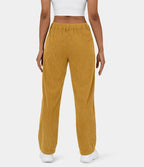 Pantalon en velours côtelé femme, taille mi-haute, cinq coloris