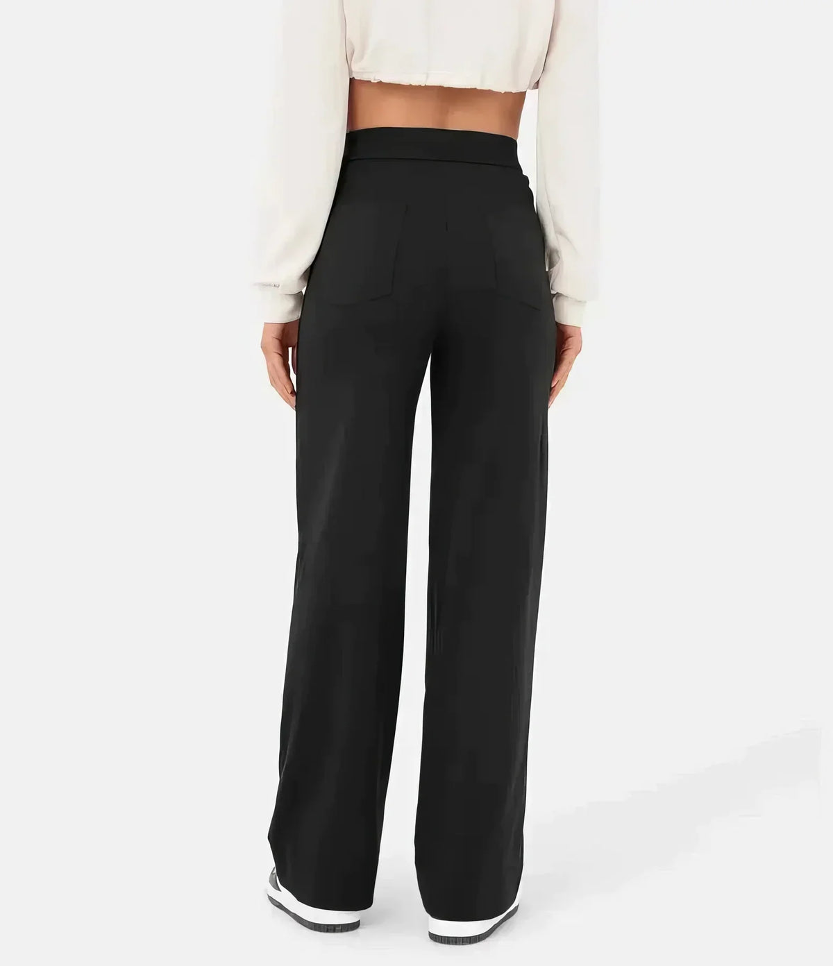 Pantalon taille haute femme extensible à poches, six coloris