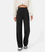 Pantalon taille haute femme extensible à poches, six coloris
