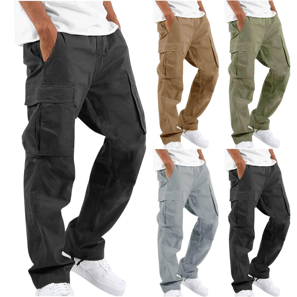Pantalon cargo homme coupe ample, multipoches, quatre coloris