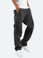 Pantalon cargo homme coupe ample, multipoches, quatre coloris, noir