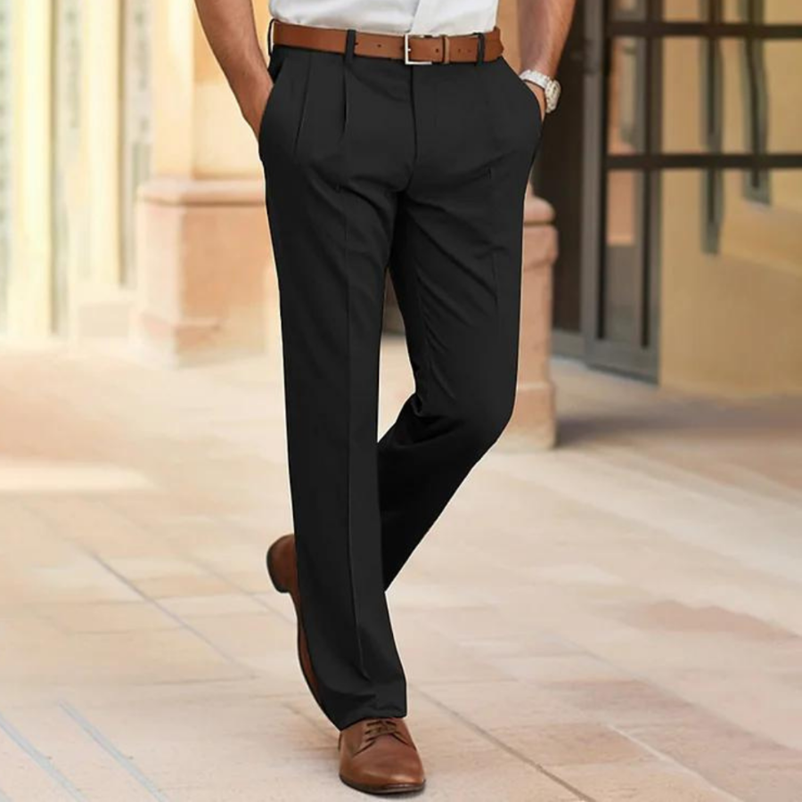 Pantalon habillé homme coupe nette, cinq coloris, du S au 3XL, noir