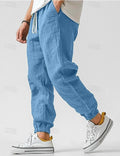 Pantalon d'été homme en tissu léger, sept coloris, bleu