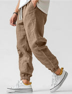 Pantalon d'été homme en tissu léger, sept coloris, kaki