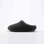 Chaussons femme en laine, doublure fourrure synthétique, gris