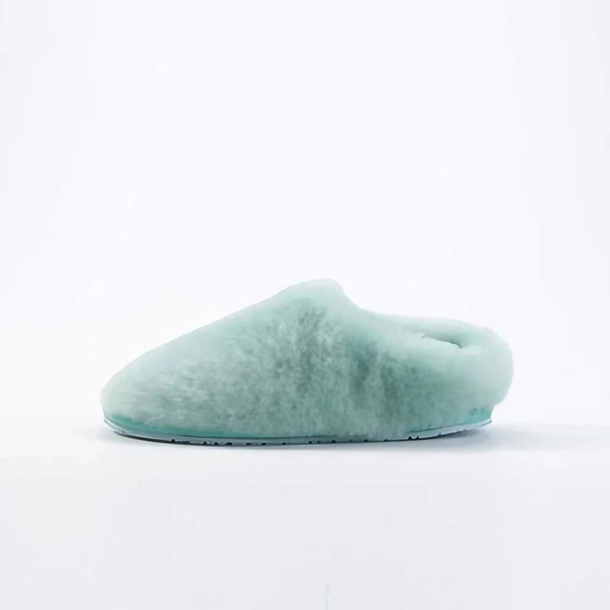 Chaussons femme en laine, doublure fourrure synthétique, vert