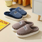 Chaussons en peluche hommes et femmes, semelle antidérapante