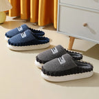 Chaussons en peluche hommes et femmes, semelle antidérapante