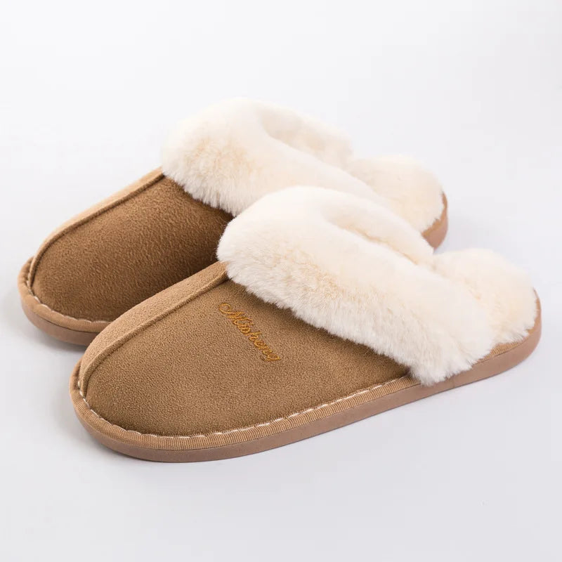 Chaussons femme en peluche, kaki, violet ou rose, kaki