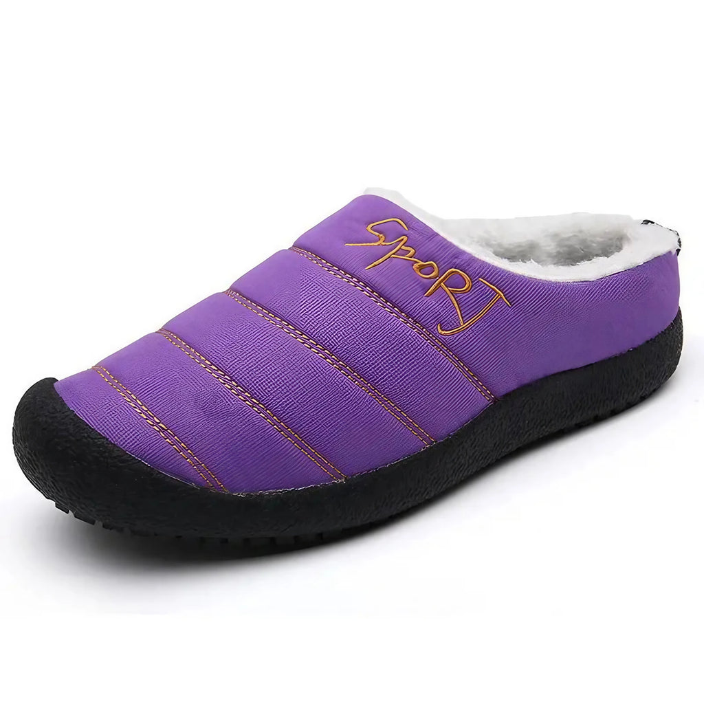 Chaussons en peluche mixtes, semelle EVA antidérapante, du 35 au 48, violet