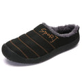 Chaussons en peluche mixtes, semelle EVA antidérapante, du 35 au 48, noir
