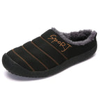 Chaussons en peluche mixtes, semelle EVA antidérapante, du 35 au 48, noir