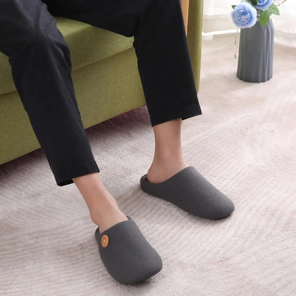 Chaussons plats mixtes à enfiler, semelle en mousse, cinq coloris