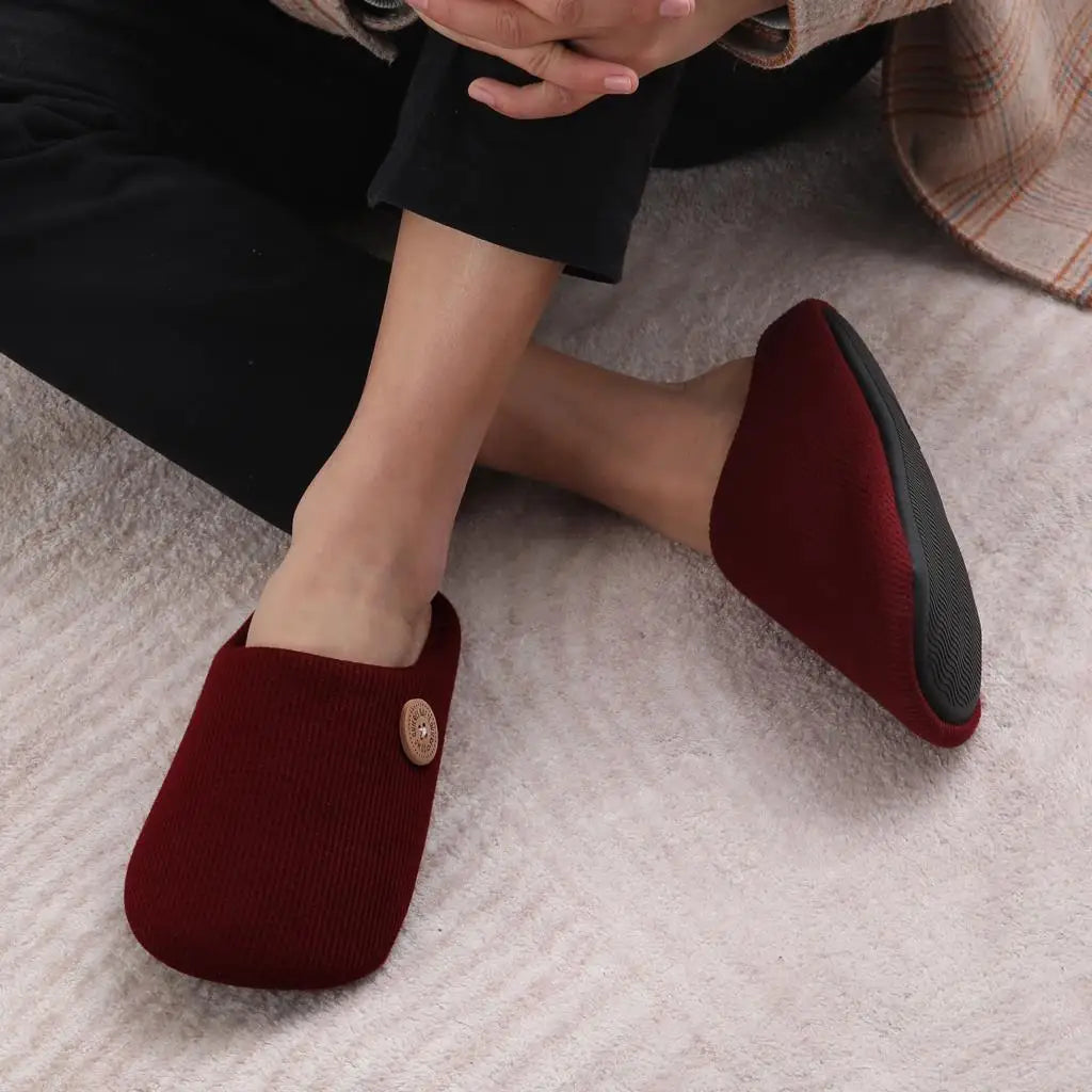 Chaussons plats mixtes à enfiler, semelle en mousse, cinq coloris