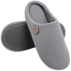 Chaussons plats mixtes à enfiler, semelle en mousse, cinq coloris, gris