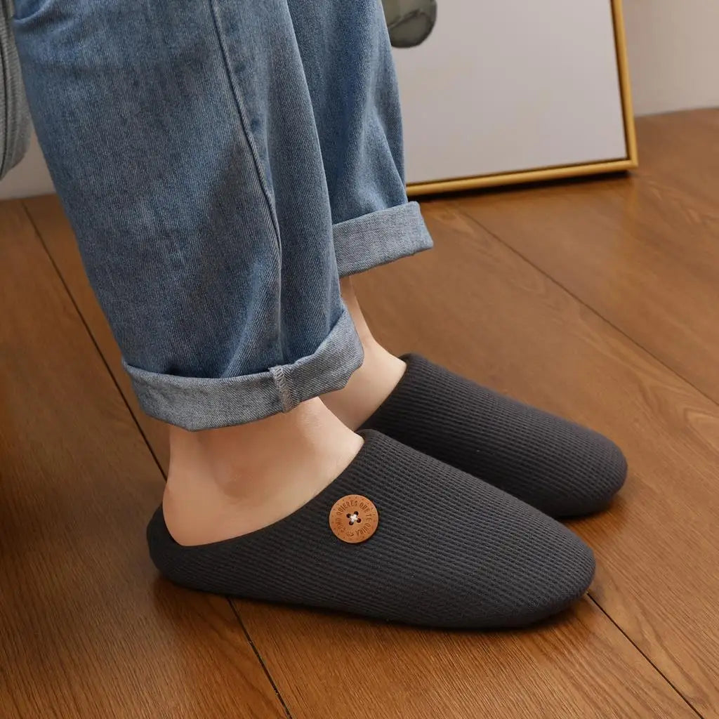 Chaussons plats mixtes à enfiler, semelle en mousse, cinq coloris