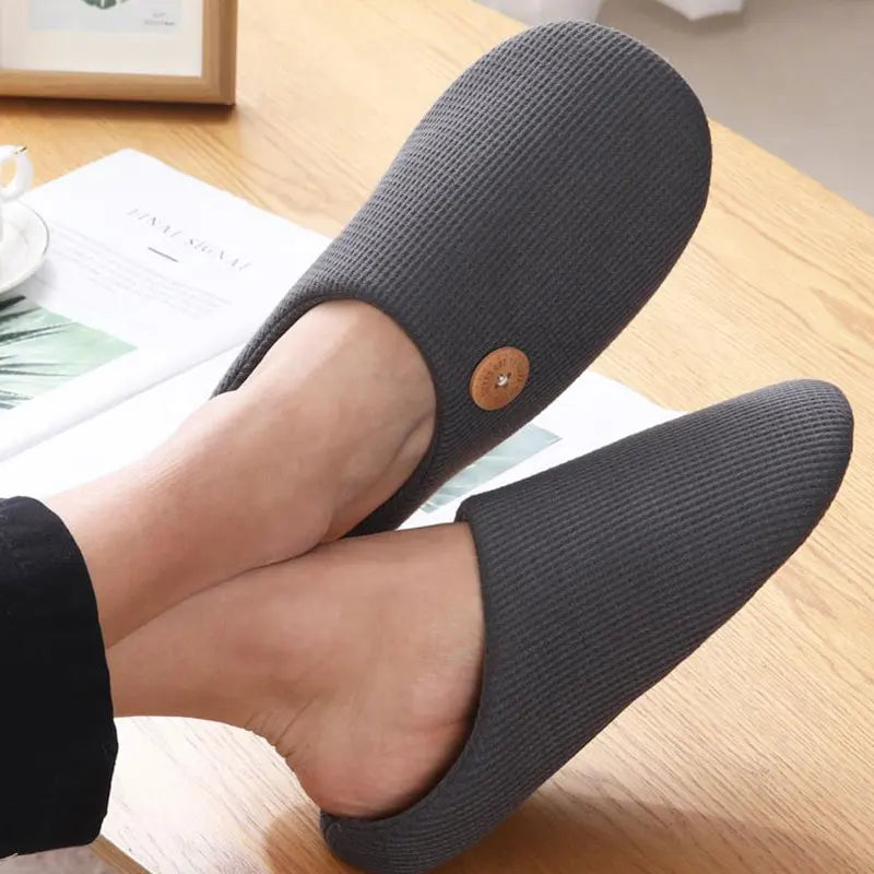 Chaussons plats mixtes à enfiler, semelle en mousse, cinq coloris