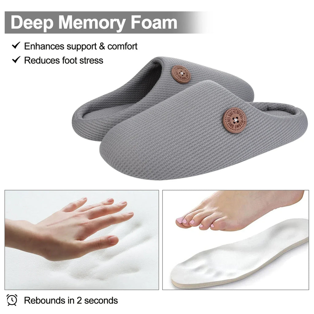 Chaussons plats mixtes à enfiler, semelle en mousse, cinq coloris
