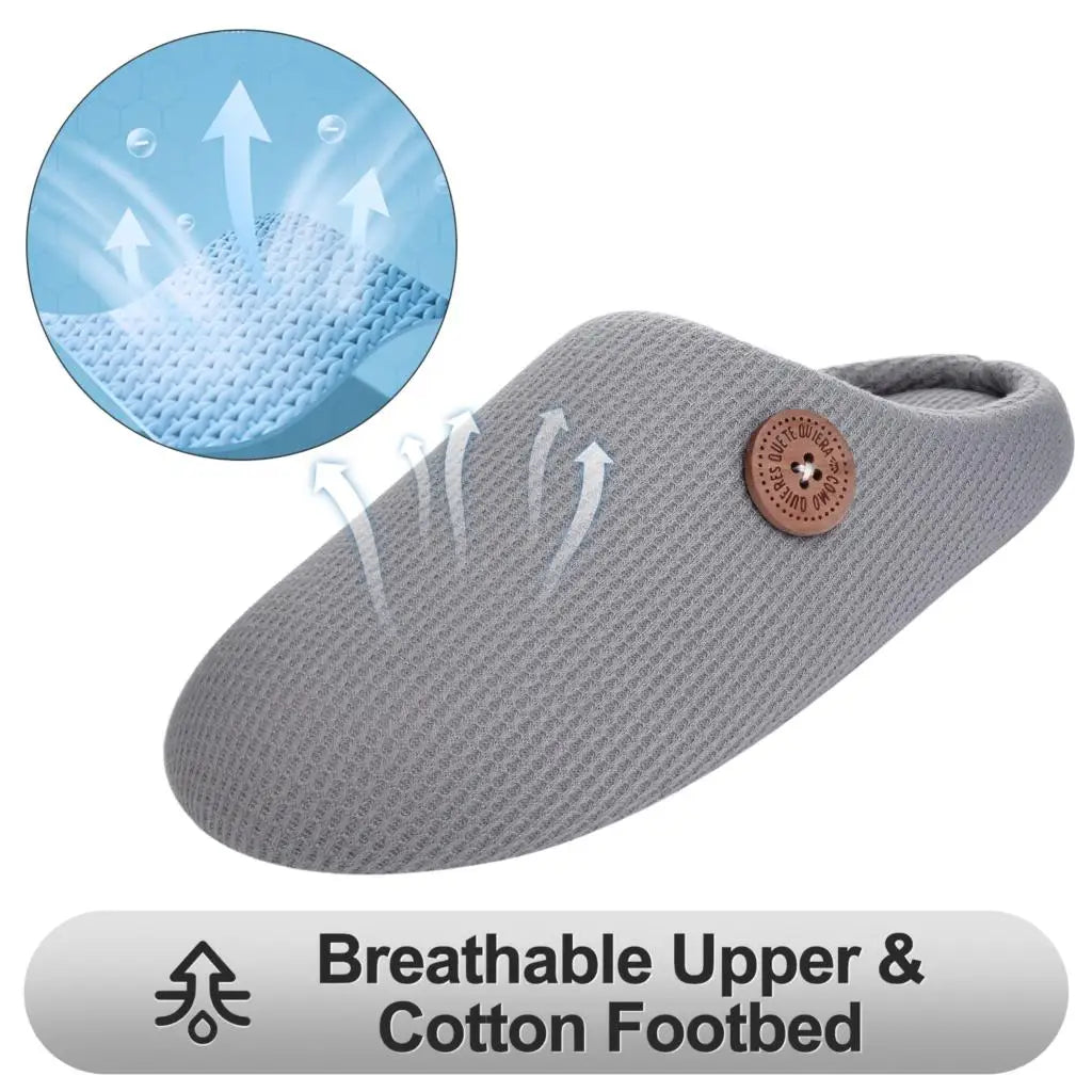 Chaussons plats mixtes à enfiler, semelle en mousse, cinq coloris