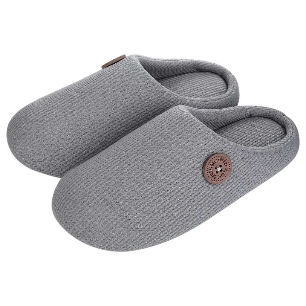Chaussons plats mixtes à enfiler, semelle en mousse, cinq coloris