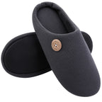 Chaussons plats mixtes à enfiler, semelle en mousse, cinq coloris, gris foncé