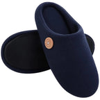 Chaussons plats mixtes à enfiler, semelle en mousse, cinq coloris, bleu