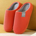 Chaussons femme en tissu peluche, semelle antidérapante, sept coloris, orange