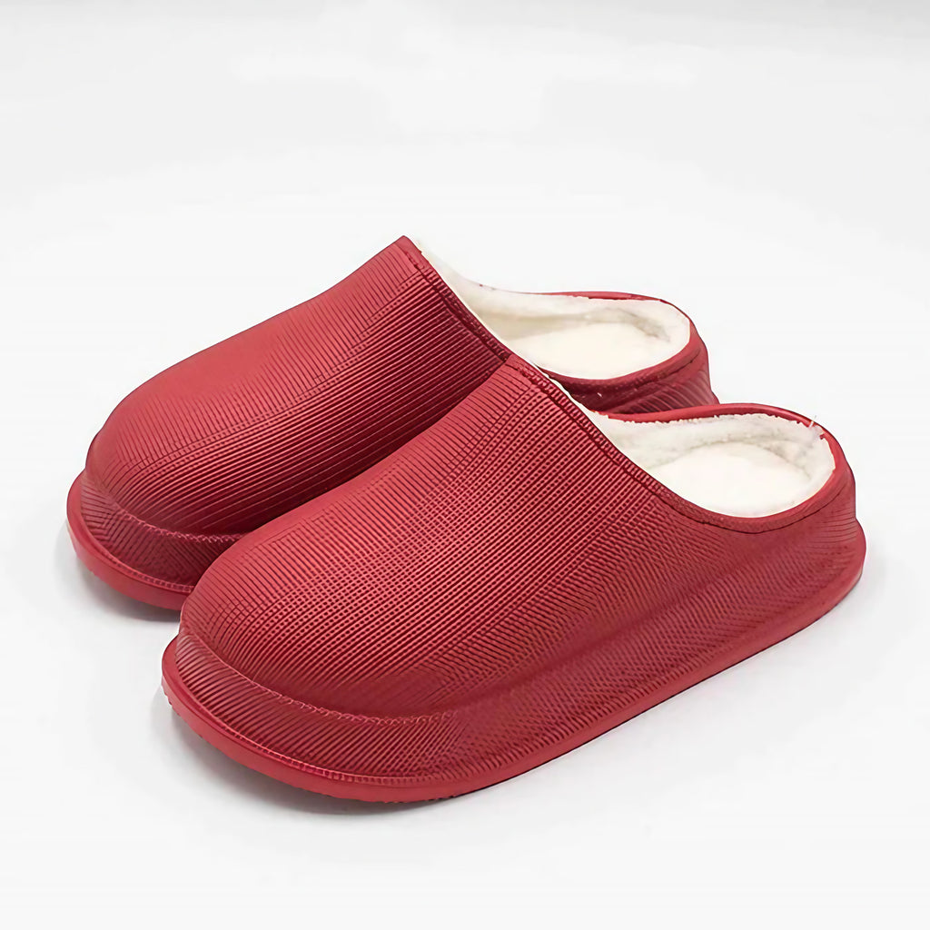 Pantoufles en EVA à semelle épaisse de 4,5 cm, antidérapantes, rouge