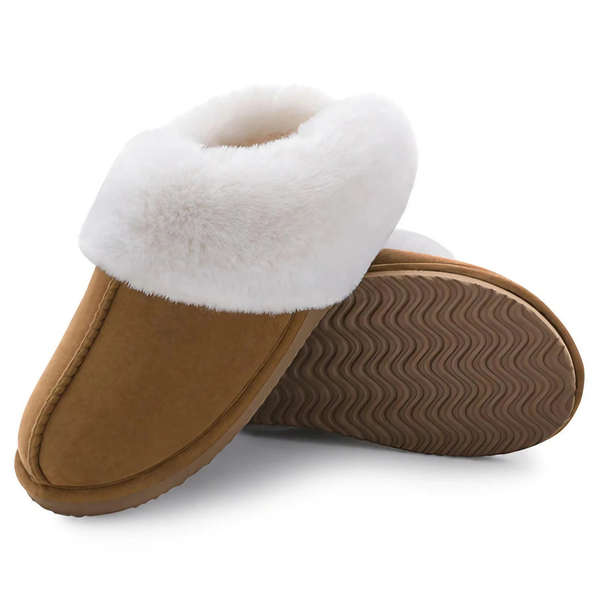 Chaussons mixtes en suédine, doublure fourrée, du 36 au 47