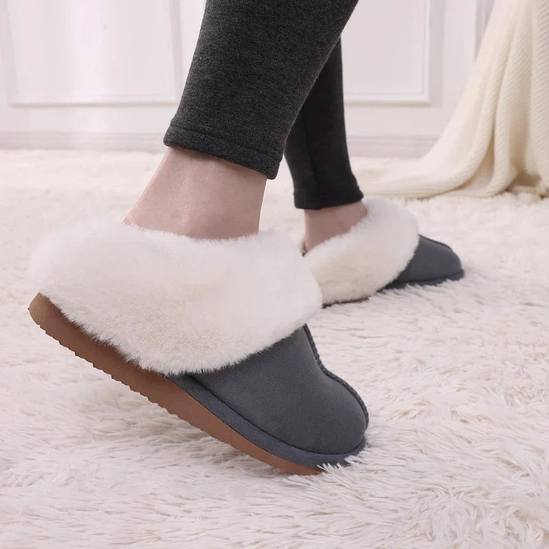 Chaussons mixtes en suédine, doublure fourrée, du 36 au 47