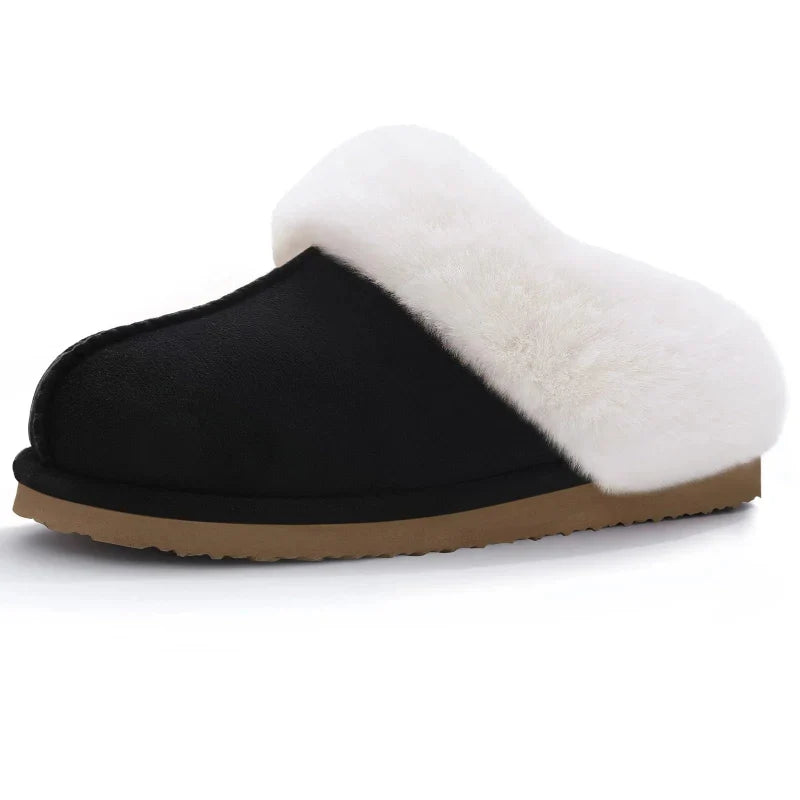 Chaussons mixtes en suédine, doublure fourrée, du 36 au 47, marron