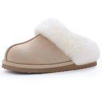 Chaussons mixtes en suédine, doublure fourrée, du 36 au 47, kaki