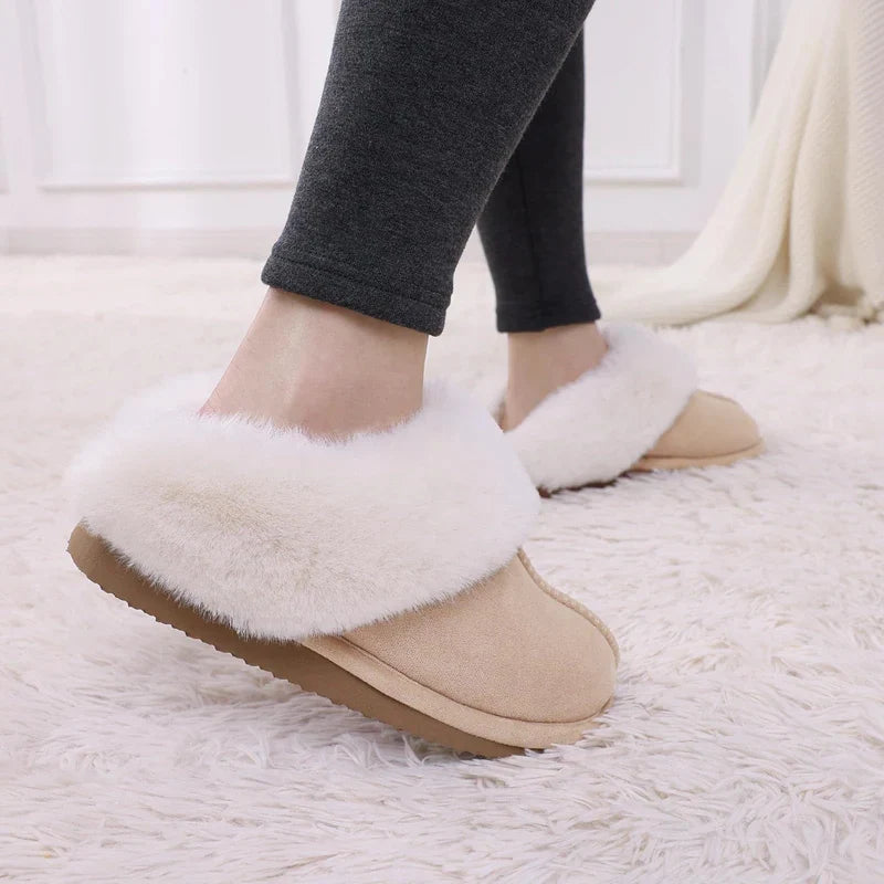 Chaussons mixtes en suédine, doublure fourrée, du 36 au 47