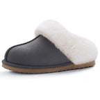 Chaussons mixtes en suédine, doublure fourrée, du 36 au 47, gris
