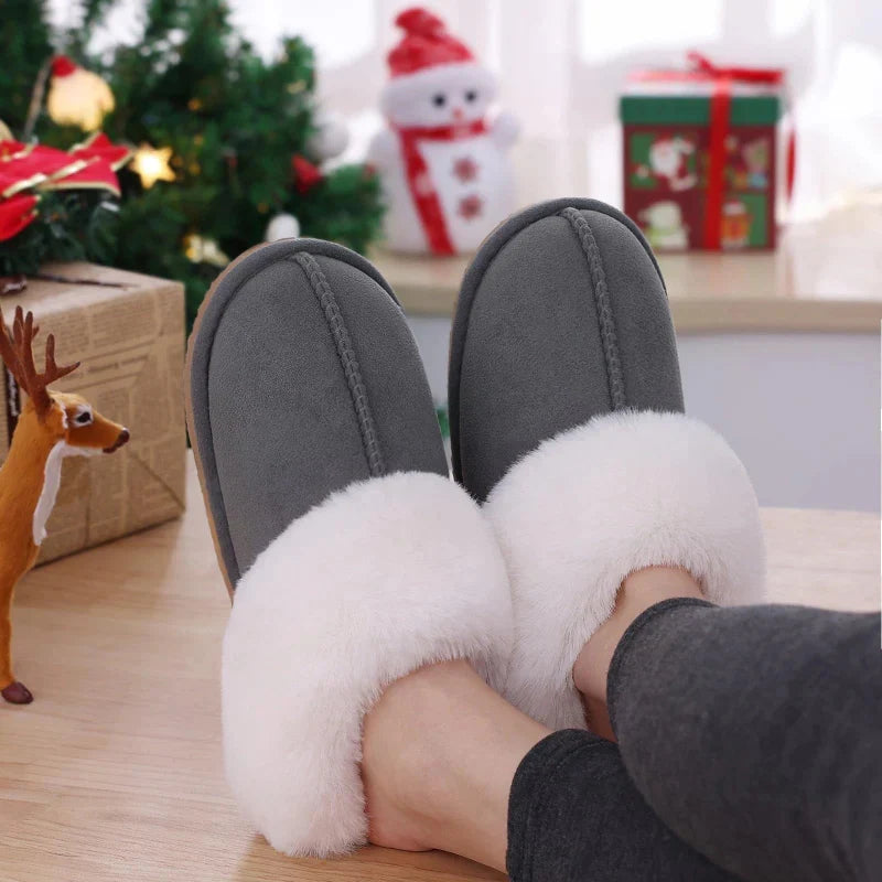 Chaussons mixtes en suédine, doublure fourrée, du 36 au 47