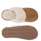 Pantoufles d'hiver mixtes en suédine, doublure peluche