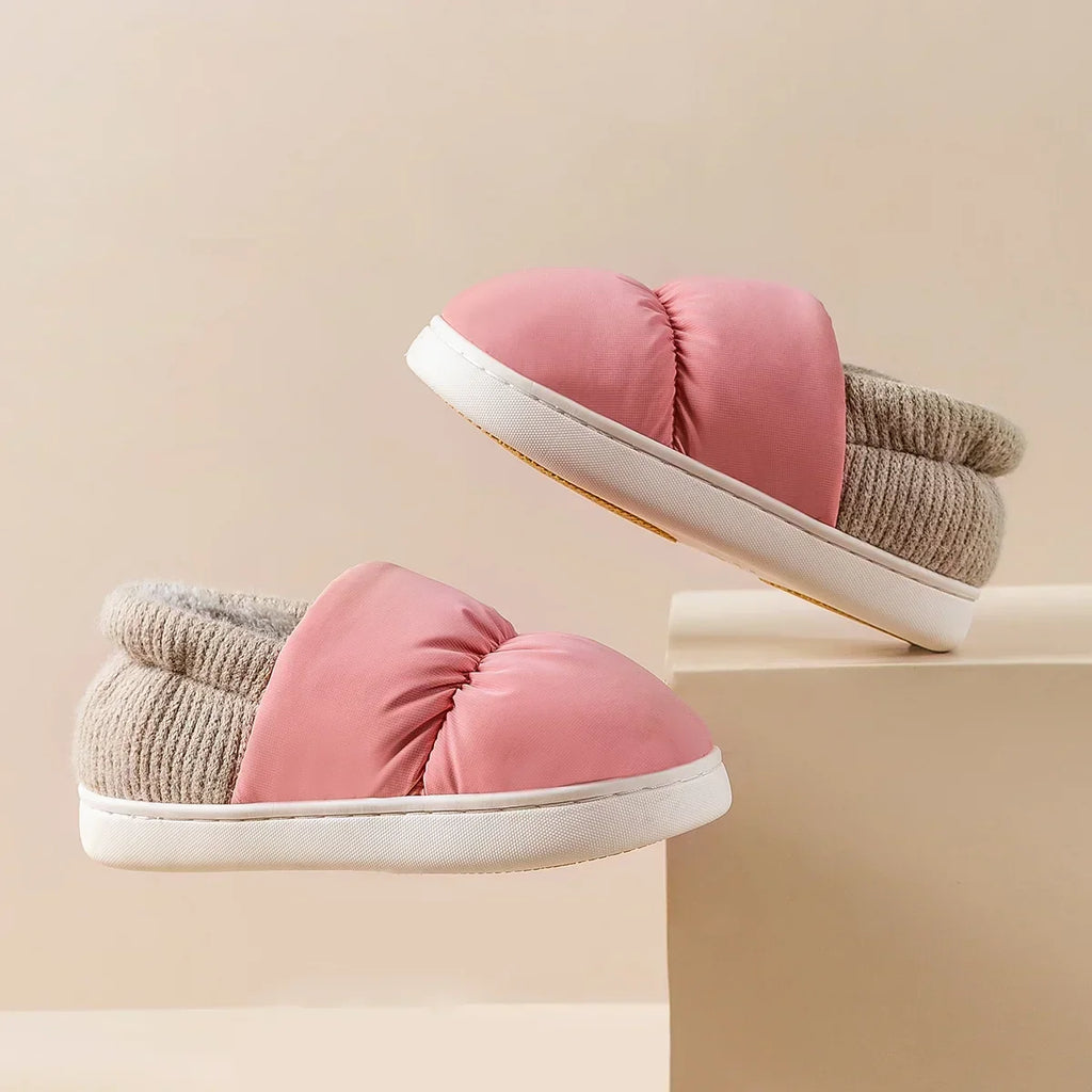 Pantoufles d'hiver unisexe doublées de peluche