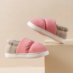 Pantoufles d'hiver unisexe doublées de peluche
