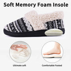 Chaussons mixtes en tricot doublés peluche, semelle antidérapante
