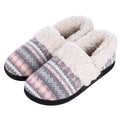 Chaussons mixtes en tricot doublés peluche, semelle antidérapante, violet